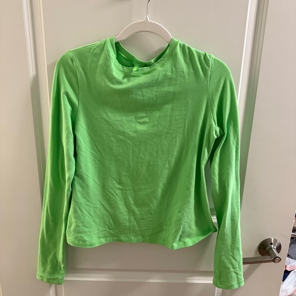 ✨ skims cotton jersey long sleeve t-shirt - neon green ✨ - Picture 3 of 4